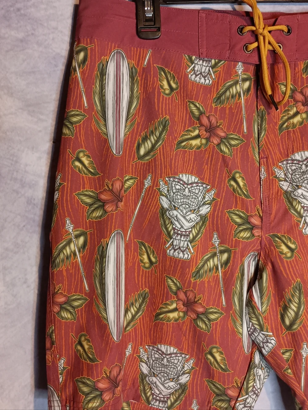 Psycho Tuna Tiki Board Shorts 34 NWT Surf‎ Swim Trunks Tropical Hawaiian